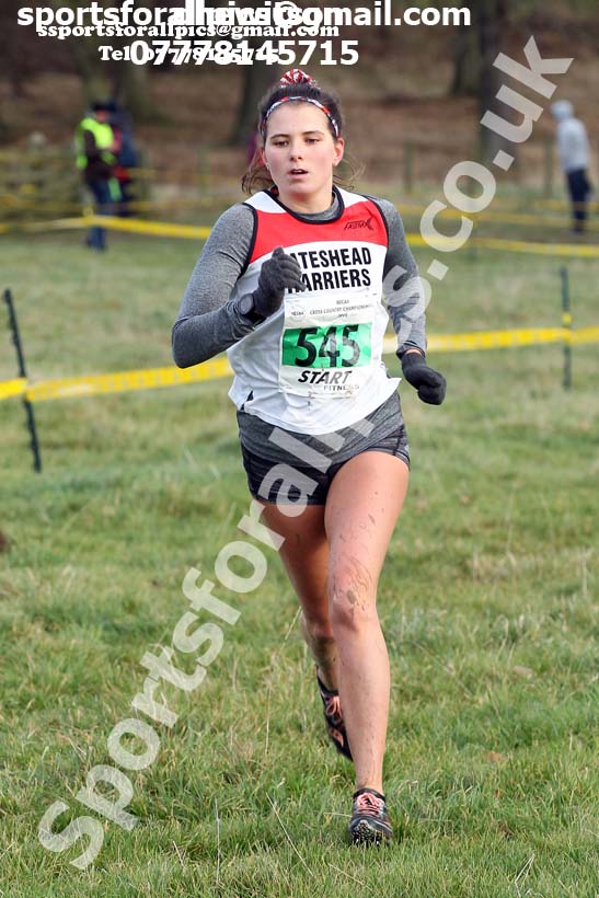 Womens under-17s and under-20s cross country, 2019 North Eastern Cross Country Champs., Alnwick, Northumberland.  Photo: David T. Hewitson/Sports for All Pics